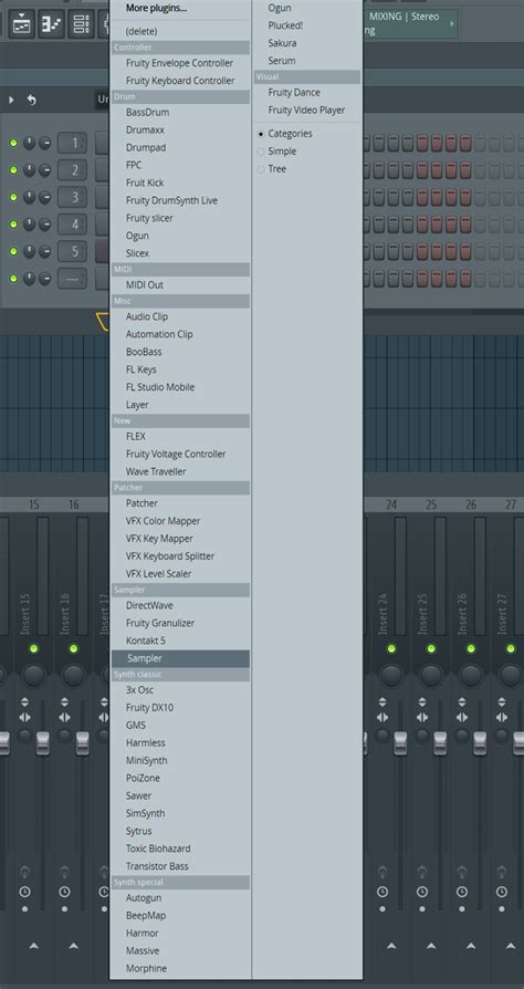 fl studio putting effects into chanel but not working